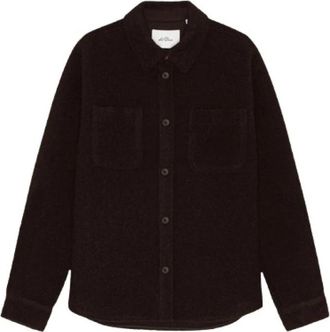 Les Deux Boucl&eacute; Overshirt - Heren - Casual Overhemden - Bruin - M - Wol - Overhemden