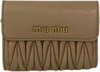 Miu Miu Pre-owned Wallets, female, Beige, Size: ONE SIZE Pre-owned Leather Wallet