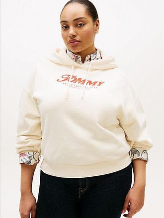 Tommy Hilfiger Sudadera amplia con capucha, cord&oacute;n y logo