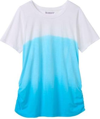 Roaman's Plus Size Ombre Scoop Neck Tee in Ocean Ombre at Nordstrom, Size 36