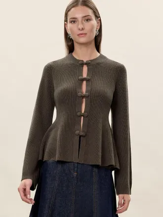 Rebecca Taylor Rhea Knit Peplum Cardi