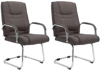 Clp Clp - Set De 2 Sillas Cantilever Xxl Attila En Tela Gris Oscuro