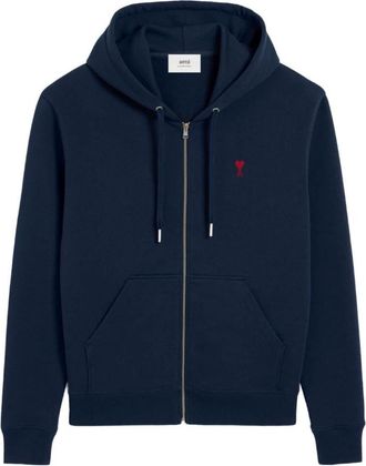 Ami De Coeur Zipped Hoodie - Heren - Vesten met rits - Blauw - XS - Katoen - Hoodies & sweatvesten