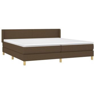 vidaXL Vidaxl - Cama Box Spring Con Colch&oacute;n Tela Marr&oacute;n Oscuro 200x200 Cm