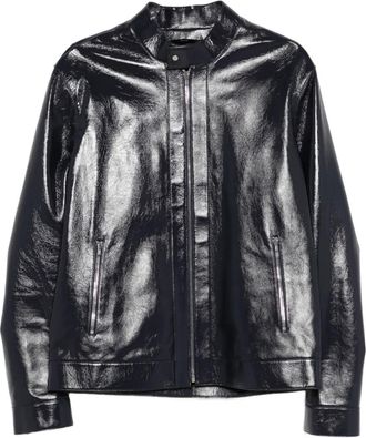 Fendi leather biker jacket - Blauw
