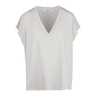 Jucca V-neck T-shirt - female - Jucca - T-Shirts - Beige - S - Tops