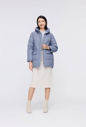 Bosideng Womens Womens Classic Casual Down Parka - Blue - Size 14 UK
