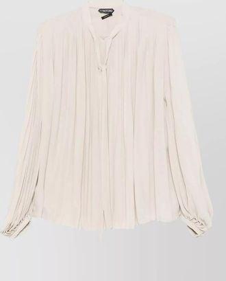 Tom Ford pleated pussy-bow maxi dress