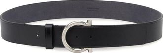 Ferragamo Gancini-buckle leather belt - men - CALFSKIN - 105 - Black