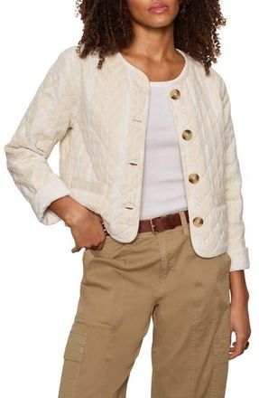 Sanctuary Coco Geo Quilted Jacket in Collagen White Stripe at Nordstrom, Size X-Small
