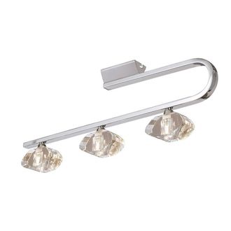 Netlighting Alfa Ceiling Linear Bar 3 Light G9 Polished Chrome in Silver