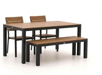 Bellagio la vita attrattiva Bellagio Fidenza 160cm dining tuinset met bank 4-delig stapelbaar