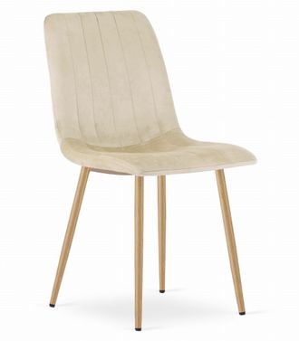 OEM Silla Lava - Terciopelo Beige Claro / Patas Color Madera X 1