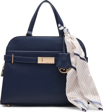 Anne Klein Medium Satchel with Scarf in Navy at Nordstrom Rack