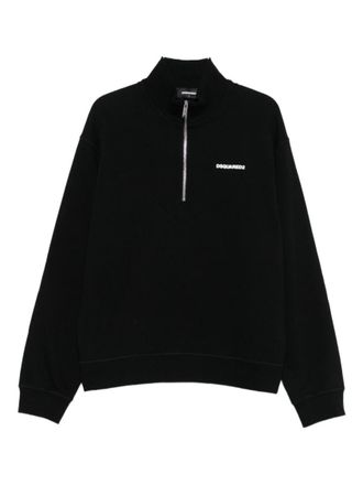 Dsquared2 Black Logo Mock Collar Sweatshirt