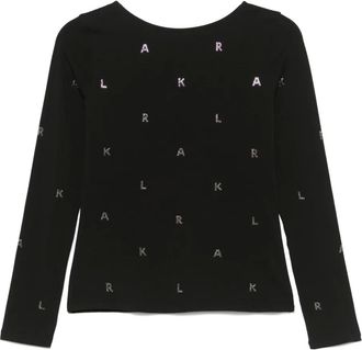 Karl Lagerfeld T-shirt con strass - Nero