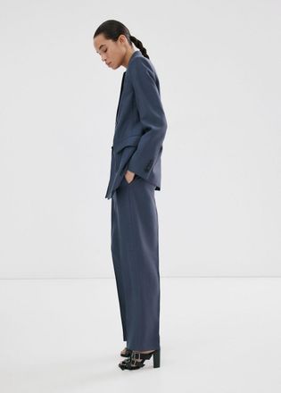 Mango Pantaloni lyocell vita media blu - Donna - 36 - MANGO