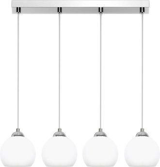 OEM L&aacute;mpara Colgante De Techo Cromada Con Pantalla Blanca Moka Silver 13-671