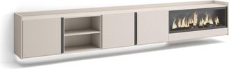 Skraut Home Skraut Home - Mueble Tv, Televisi&oacute;n, Muebles De Sal&oacute;n, Almacenaje, 315x35x50cm, Para Tv Hasta 80, Chimenea El&eacute;ctrica Xxl, Colgado, Suspendido, Led, Es