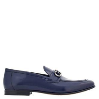 Ferragamo Gancini Plaque Leather Loafers, Size 9 E