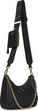 Prada Womens Shoulder Bag Re-Edition Black Calf Leather