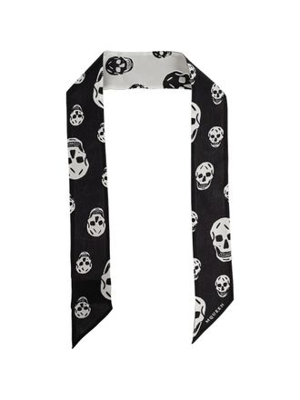 Alexander McQueen Foulard con stampa teschio - Nero