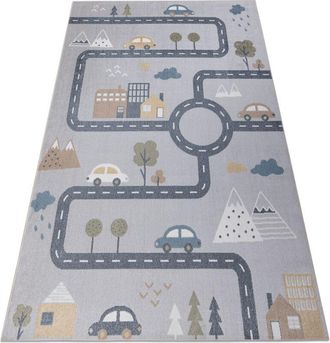 RugsX Rugsx - Carpet bono 726 street, city light grey / cream grey 200x290 cm