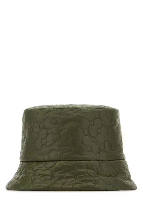 Moncler Womens Olive Green Nylon Reversible Bucket Hat P88 Cappelli E Fasce Per Capelli