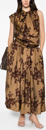 Uma Wang Floral Print Tank Top - Beige