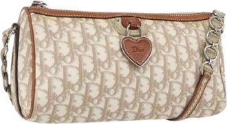 Dior Pre-owned Shoulder Bags, female, Beige, Size: ONE SIZE Pre-owned Vintage Trotter Shoulder Bag