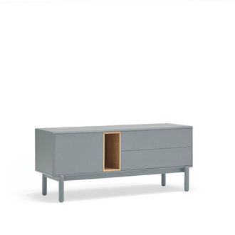 Teulat Mueble de tv 1 puerta 2 cajones de 140 cm gris perla
