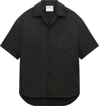 Courr&egrave;ges Overhemd met Knoopsluiting en Korte Mouwen - Heren - Korte mouwen Overhemden - Zwart - XS - Polyester - Overhemden