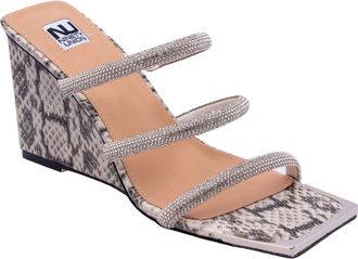 Ninety Union Angel Snake Embossed Wedge Heel Sandal in Natural Snake at Nordstrom Rack, Size 10