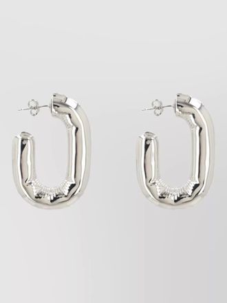 Paco Rabanne hoop earrings polished metal finish design