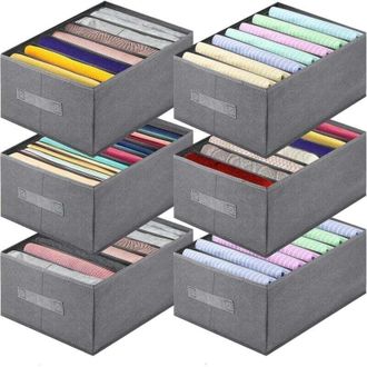 OEM Organizador De Ropa Para Armario De 6 Piezas, Caja De Almacenamiento Plegable Para Armario, Organizador De Armario Con Asa, Almacenamiento De Ropa Int