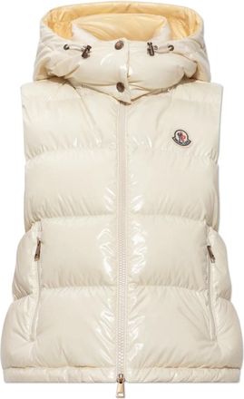 Moncler Jassen, Dames, Geel, M, Nylon, Niverolle Down Gilet