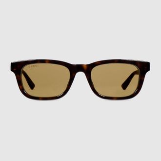 Gucci Rectangular-frame Sunglasses, Brown