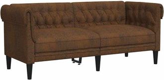 vidaXL Chesterfield Sofa with Cushion Brown 182.5 x 74.5 x 74.5 cm vidaXL