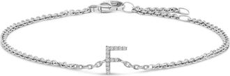 House of Brilliance 10K Gold Diamond Accent A-Z Initial Charm and Link Bracelet