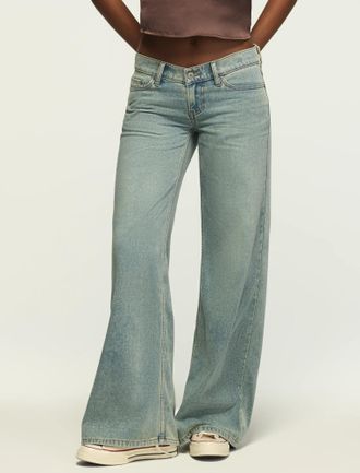 Lucky Brand Womens Denim Luxe Super Low Rise Ultra Wide Leg