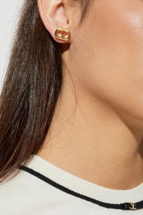 Valentino Garavani Earrings With Logo, Womens, Gold