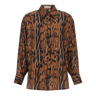 Alberto Biani Dames, Blouses & Shirts, Bruin, Maat: S Zijde