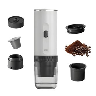OEM Cafetera Inal&aacute;mbrica, Dise&ntilde;o Port&aacute;til, Compatible Con Caf&eacute; Molido Y C&aacute;psulas, Color Blanco