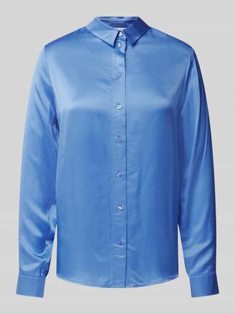 Milano Milano Italy Hemdbluse aus Viskose mit Knopfleiste in Blau, Gr&ouml;&szlig;e 36