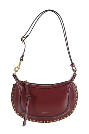 Isabel Marant Oskan Moon Stitched Panel Calfskin Shoulder Bag
