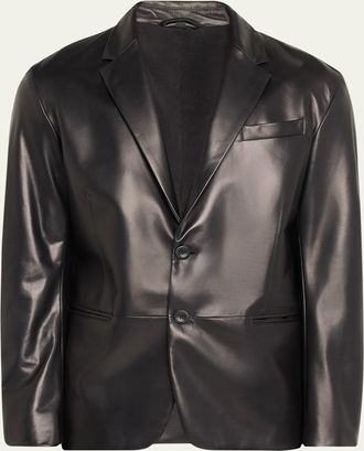 Giorgio Armani Mens Lambskin Leather Blazer