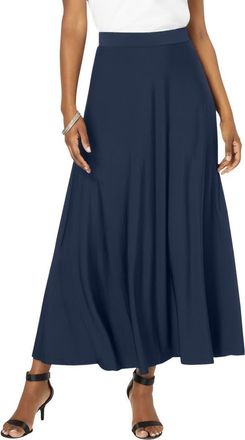 Roaman's Ultrasmooth Fabric Maxi Skirt in Navy at Nordstrom, Size 28