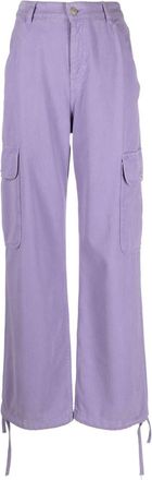 Moschino logo-patch cotton cargo trousers - women - Cotton - 42 - Purple