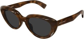 Saint Laurent Sunglasses, female, Brown, Size: 53 MM Cat-eye Sunglasses