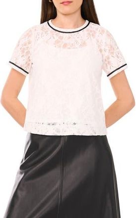 Vince Camuto Lace Crewneck Top in New Ivory at Nordstrom Rack, Size Xx-Large